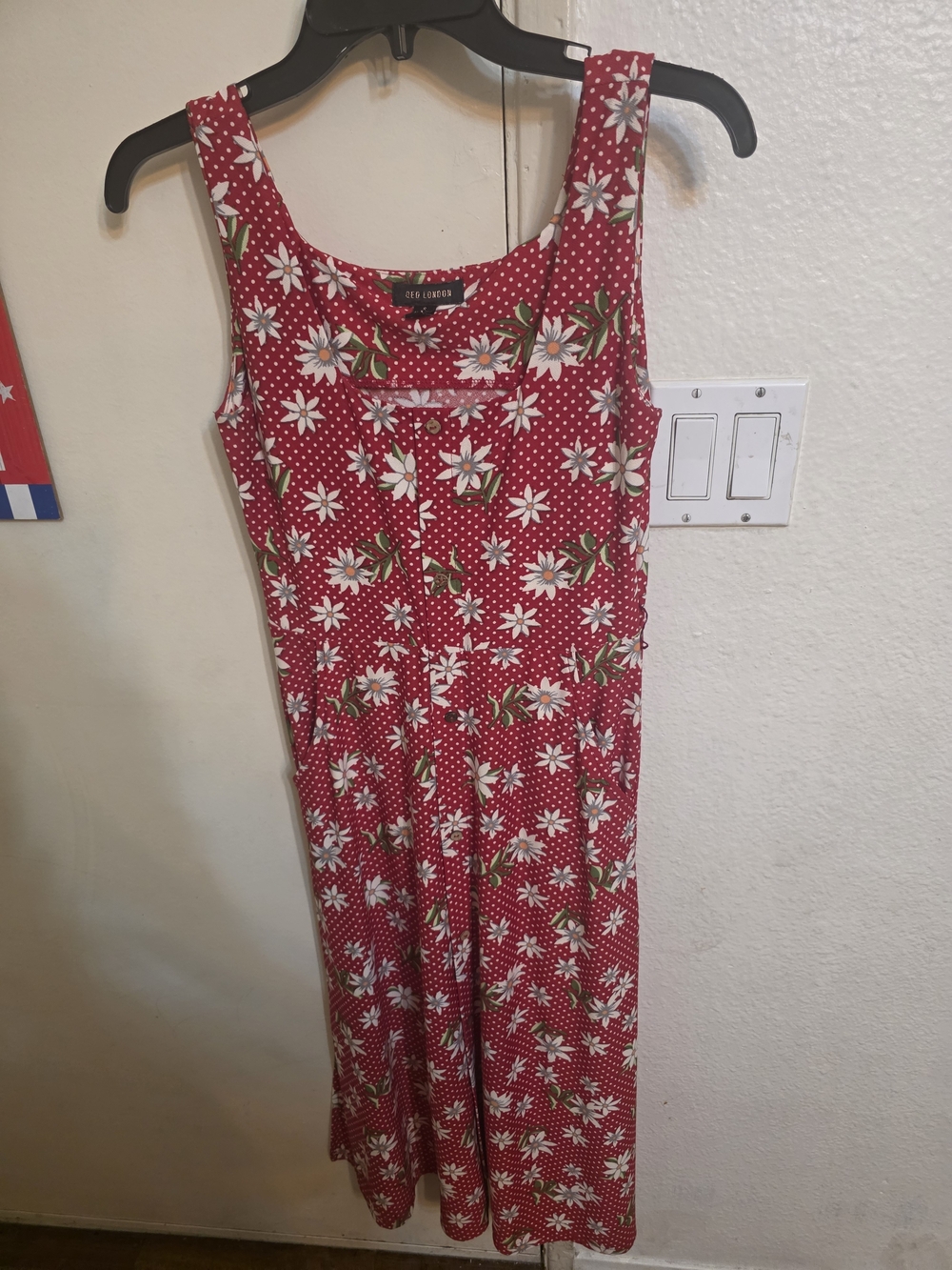 QED London Red Daisy Polka Sundress